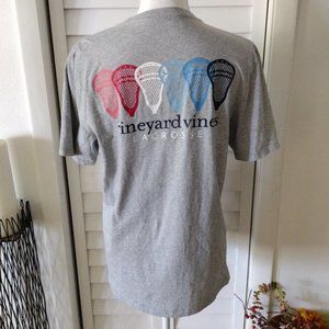 VINEYARD Vines Unisex Lacrosse gray t-shirt Preppy Outdoors Casual S‎